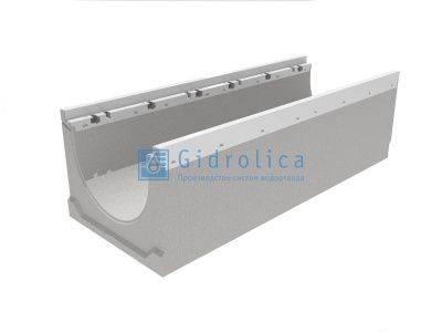 Лоток водоотводный бетонный коробчатый (СО-300мм), с оцинкованной насадкой, с уклоном 0,5% КUу 100.39,9 (30).31,5(24,5) - BGZ-V, № -17