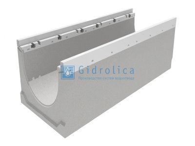 Лоток водоотводный бетонный коробчатый (СО-200мм), с оцинкованной насадкой, с уклоном 0,5% КUу 100.29,8 (20).21,5(14,5) - BGZ-V, № -17