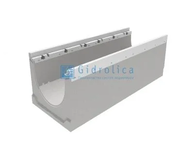 Лоток водоотводный бетонный коробчатый(СО-150мм), с оцинкованной насадкой, с уклоном 0,5% КUу 100.24,8 (15).32(25,5)-BGZ-V, № 16