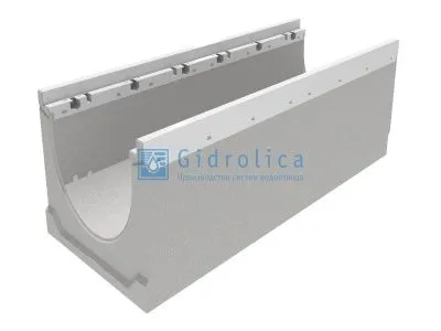 Лоток водоотводный бетонный коробчатый (СО-200мм), с оцинкованной насадкой, с уклоном 0,5% КUу 100.29,8 (20).26,5(19,5) - BGZ-V, № -7